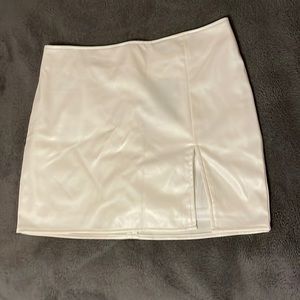 White Leather Skirt